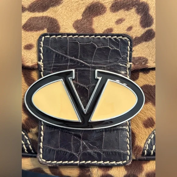 Vintage Valentino Leopard Print Pony Hair Shoulder Bag - Picture 14 of 14